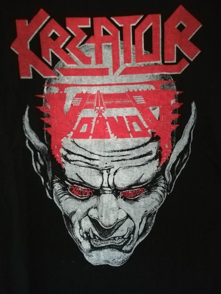 Kreator Voivod Tour 1987 Рождественская Футболка Черная Унисекс Все размеры ND415 Унисекс Футболка XL