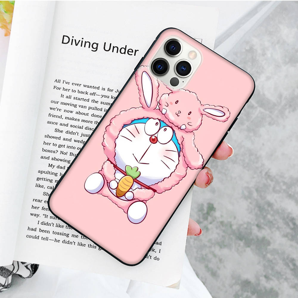 JW82 Doraemon Black Soft Case for Samsung Note 20 Lite S24 Ultra S23 A03 A05 A06 A11 A71 A15 A16 A13 A24 A25 A33 A52 A53 A50 M55 M35 Plus