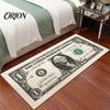 Office Area Rug Money Runner Rug, 100 Bill USD Print Non-slip Washable Pattern Carpet Cash Design for Living Room Bedroom Kitchen Man Cave Decor