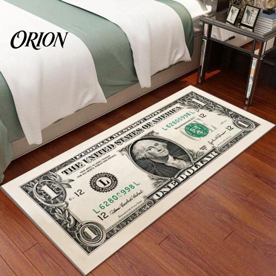 Office Area Rug Money Runner Rug, 100 Bill USD Print Non-slip Washable Pattern Carpet Cash Design for Living Room Bedroom Kitchen Man Cave Decor