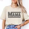 Checkered Mama T Shirt Retro Mother S Day To Be Vintage Washed Slightly Top For Everyday Wear Graphic Stretched Casual