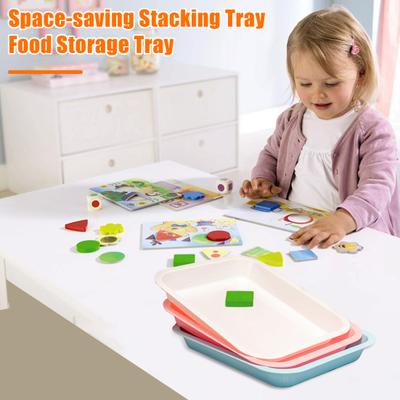5Pcs Storage Trays Vibrant Color Easy To Clean Stackable Multipurpose Space-Saving Design Reusable Paint Trays
