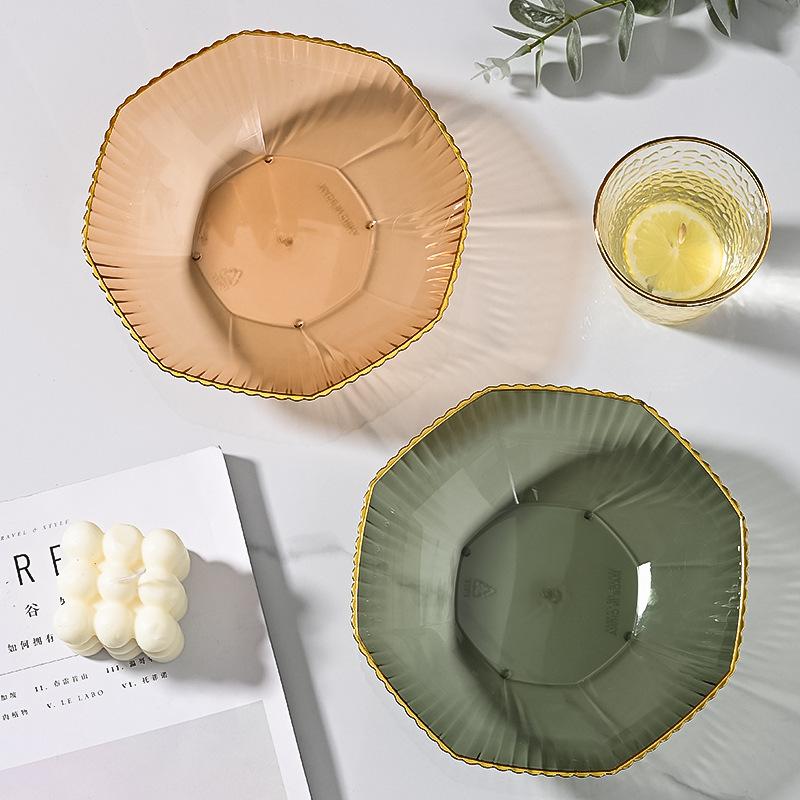 Light Luxury Bronzing Star Anise Fruit Plate Household Transparent Pet Plastic Fruit Plate Coffee Table Dried Fruit Candy Plate
