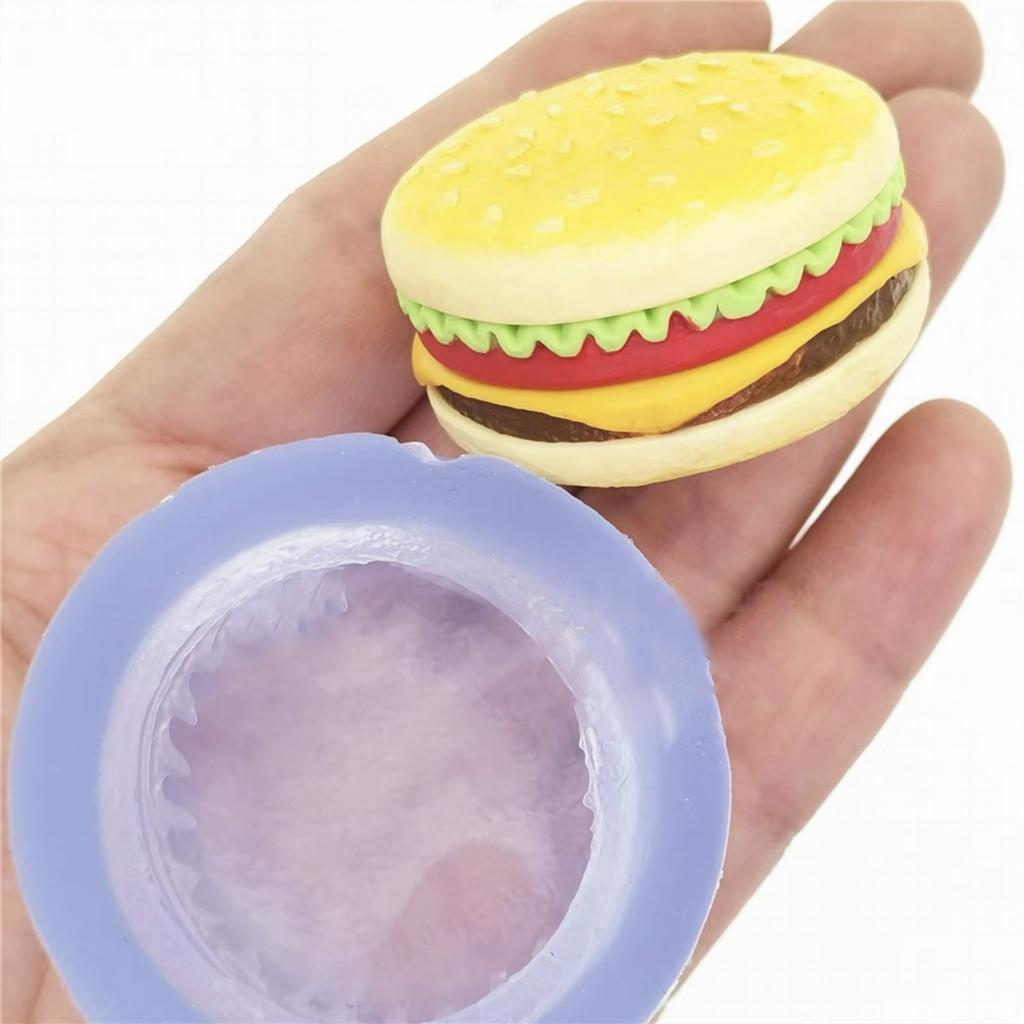 Versatile Hamburger Silicone Mold Silicone Clay Molds Silicone DIY Craft Molds Suitable for Soap Making Candle Crafting