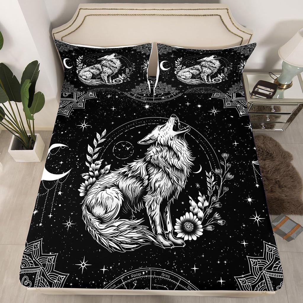 Halloween Pumpkin Unicorn Personality Pattern Mattress Three-Piece Digital Printing Bedding Set