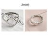Yinruitai s925 Argent Sterling Cœur Creux Empilables Tendance Coréenne Bagues de Couple pour Femmes