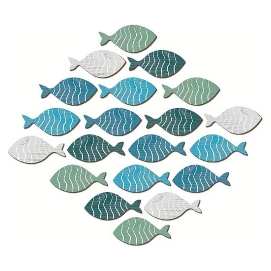 

20/40Pcs/Set Wooden Hollow Fish Wall Decoration Nautical Coastal Ocean Fish Theme Hanging Ornament School of Fish Beach Lake House Bathroom Wall Art 20PCS