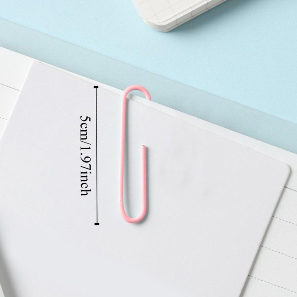 70 Pcs Pink/ Purple/ Green Paper Clips 50mm Length Portable Paper Clips Office Paper Clips Papers