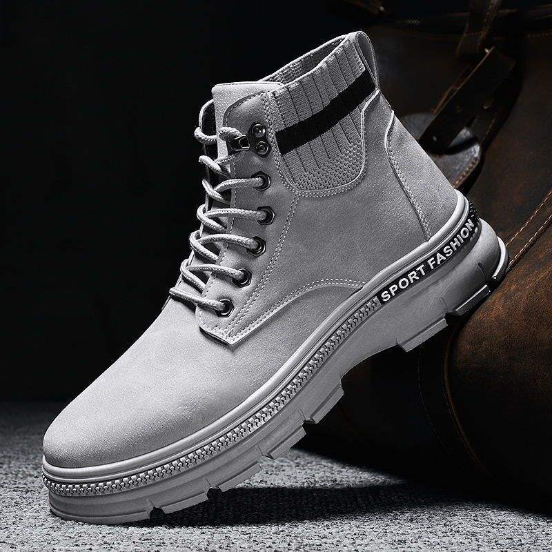 2025 winter new velvet thickened warm snow boots men's versatile casual Martin boots high-top tooling boots cotton shoes
