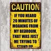 Funny Metal Wall Sign Vintage Bedroom Humor Warning Art Decor for Bar Cafe