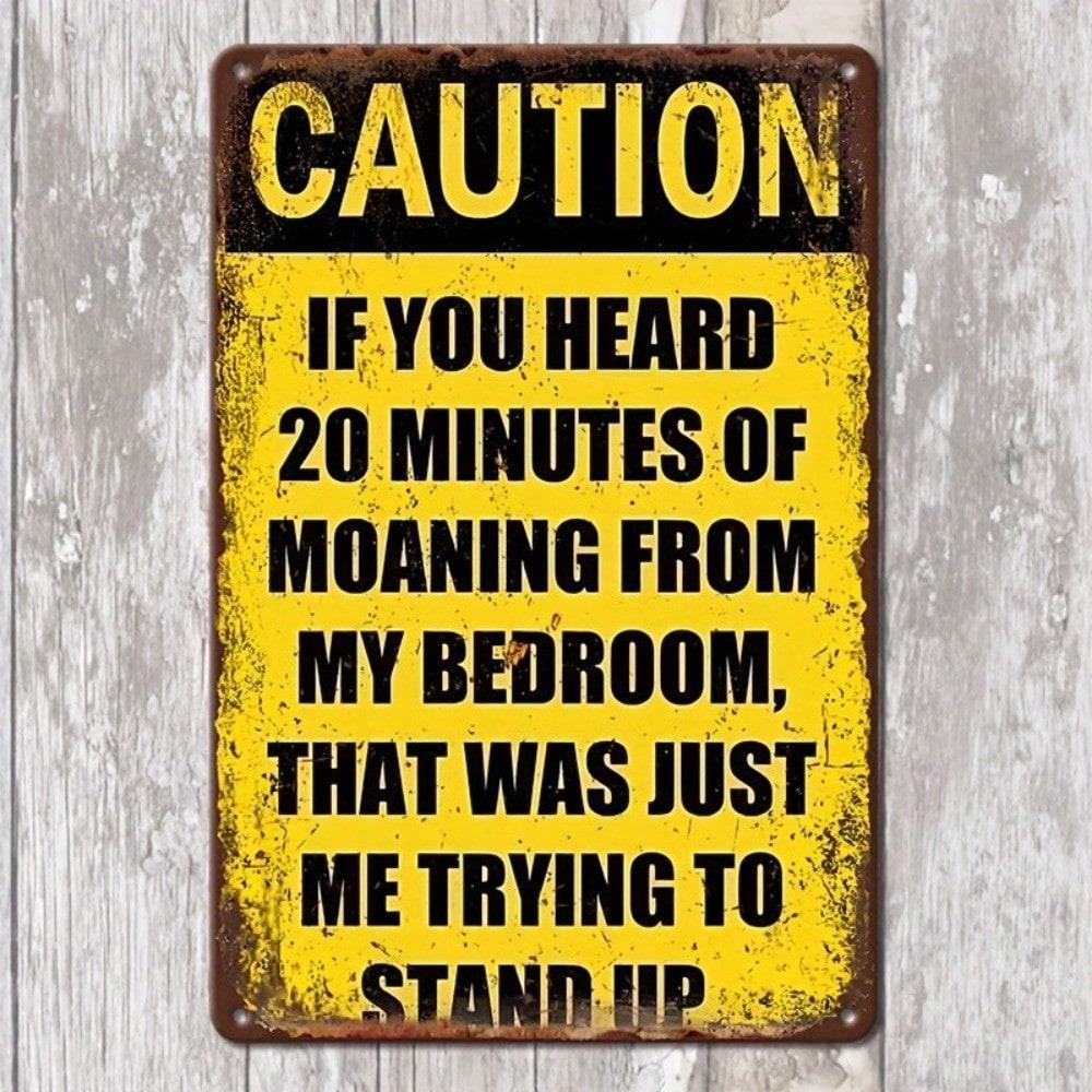Funny Metal Wall Sign Vintage Bedroom Humor Warning Art Decor for Bar Cafe