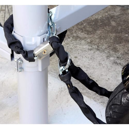 Waki Sangyo Security Chain Lock, for 6mm Chain Diameter, for Gates, Bicycles, and Motorcycles, Includes 1 Lock and 2 Keys, Silver, IB-146