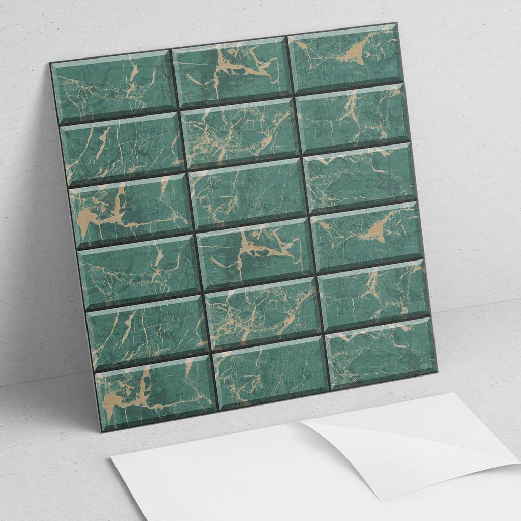 Self-Adhesive Vinyl Tiles Perfect for Modern Interiors Marble Tile Pattern 9x30x30 Cm