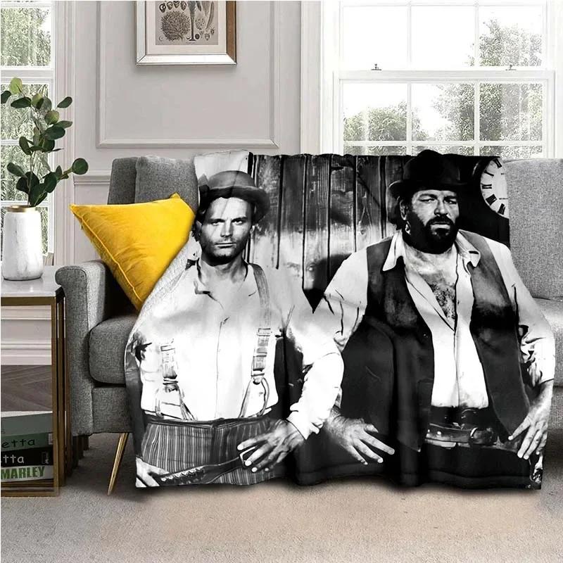 Bud Spencer Terence Hill Wurfdecke für Kinder Super Weiche Warme Decke für Reisebettwäsche Couch Sofa Bettdecke Geburtstagsgeschenke