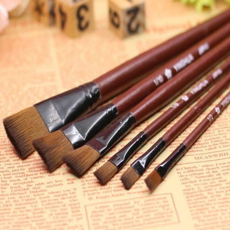 Professional Painting Set 6pcs Acrylic Oil Watercolors Artist Paint Brushes