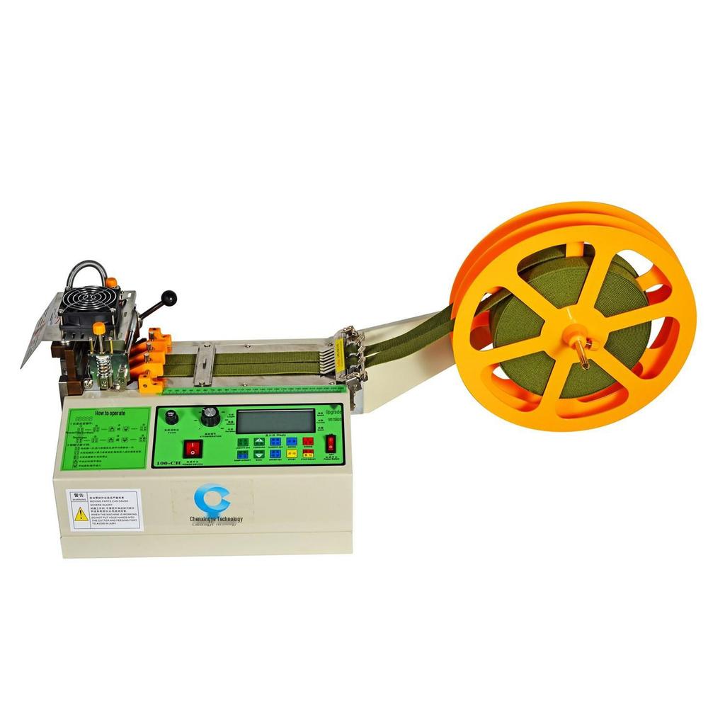 Automated Webbing & Elastic Cutting Machine with Hot/Cold & Bevel Options