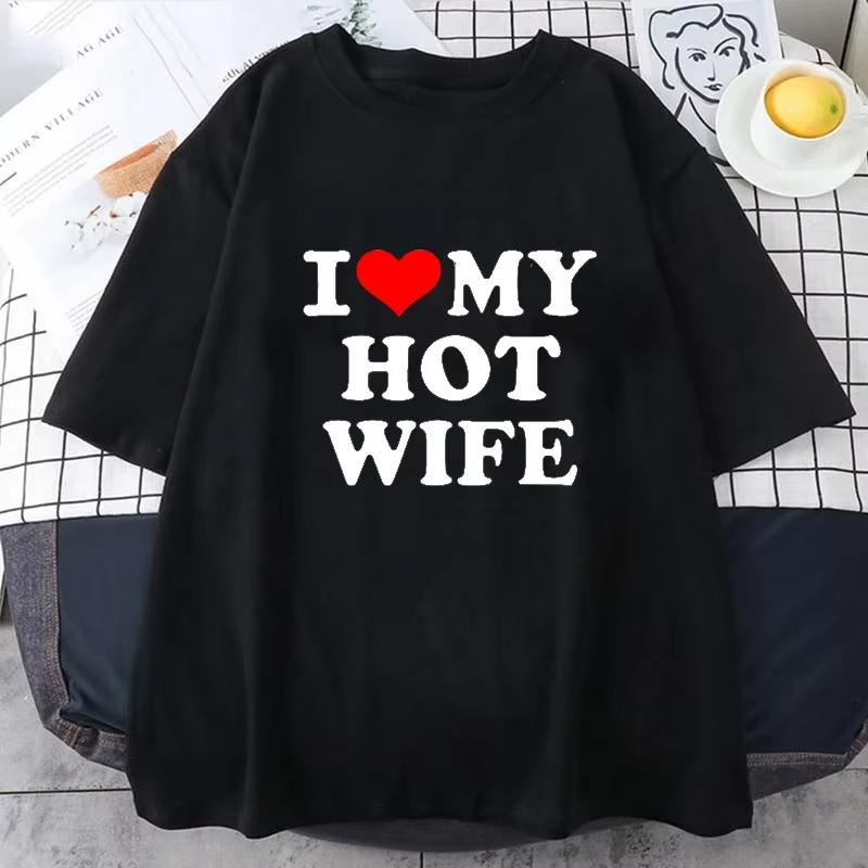 

Funny I Love My Hot Wife T-shirt Pattern Short Sleeve Summer Short Sleeve Summer Style T-shirt Womens Clothing Tops S разноцветный