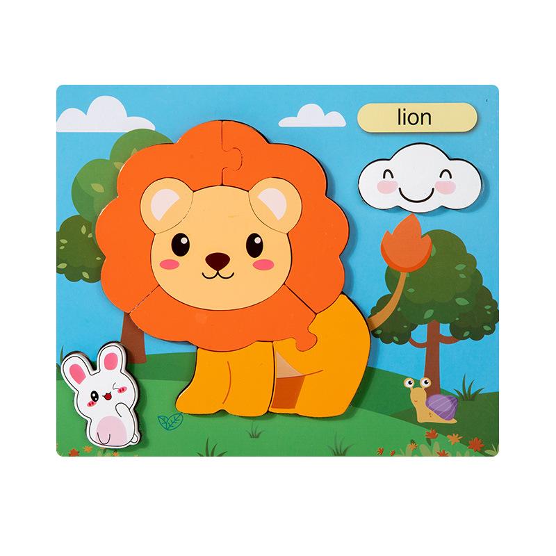

Wooden children s toys 0-3 years old cognitive 3D three-dimensional puzzle toys, early education educational wooden puzzle toys левиний