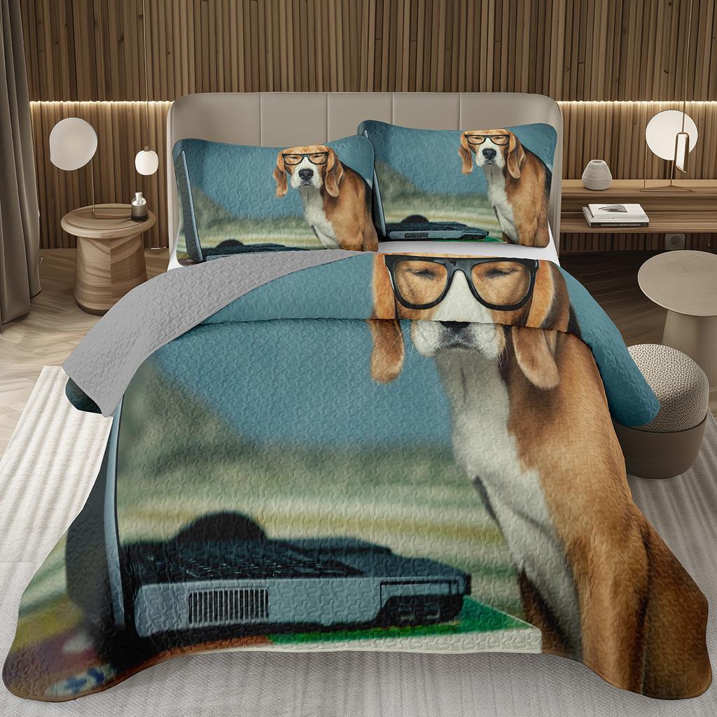 Copriletto Divertente per Cani Singolo Matrimoniale Kawaii Coperta Animale Cartone Animato Cani da Compagnia Set Biancheria da Letto Per Bambini e Bambine Copriletti Trapuntati Reversibili