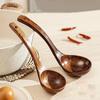 Teak Wooden Ladle Spoon Kitchen Serving Spoon With Back Hooks Non-stick Wooden Soup Ladle   For Cooking Serving And Stirring