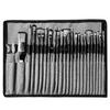 24-Piece Nylon Paint Brush Set with Canvas Roll-Up Case for Gouache, Watercolor, and Oil Painting