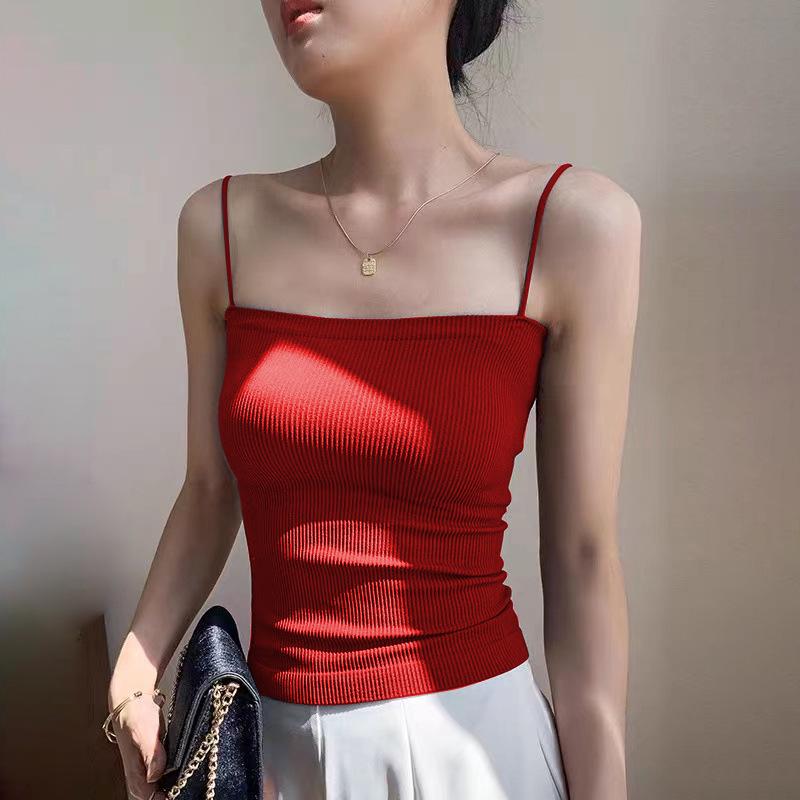 Canotta estiva sexy in maglia: Top senza maniche slim fit per donna