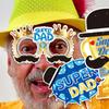 30pcs Blessing Father's Day Photo Props Blue Dress Up Costume Mask  Birthday Supplies