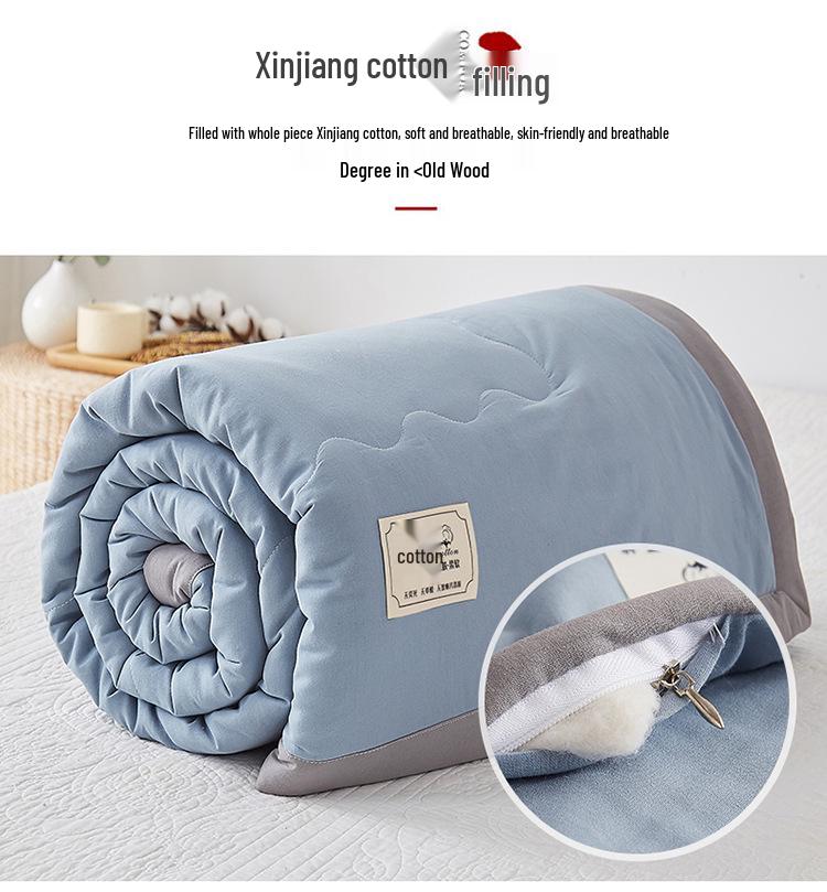 Cotton Solid Color Summer Quilt - Lightweight & Breathable for Dorms and Homes