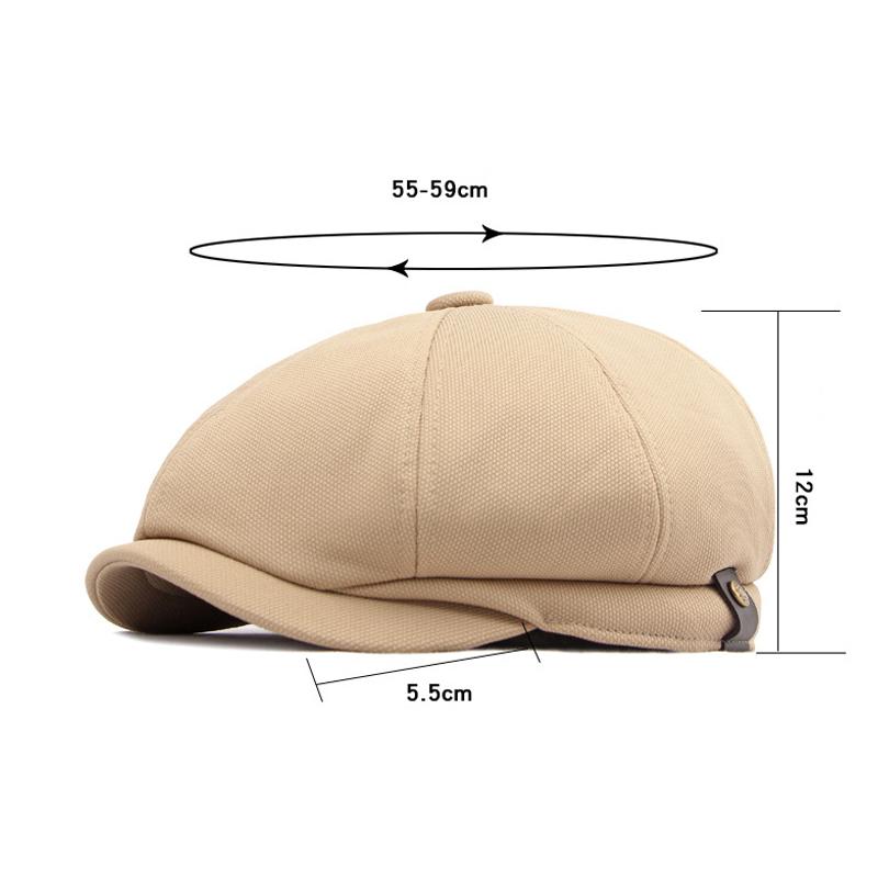 Berretto da strillone da uomo e da donna, cappello ottagonale per uomo, berretto piatto britannico, retrò a otto lame, berretto traspirante