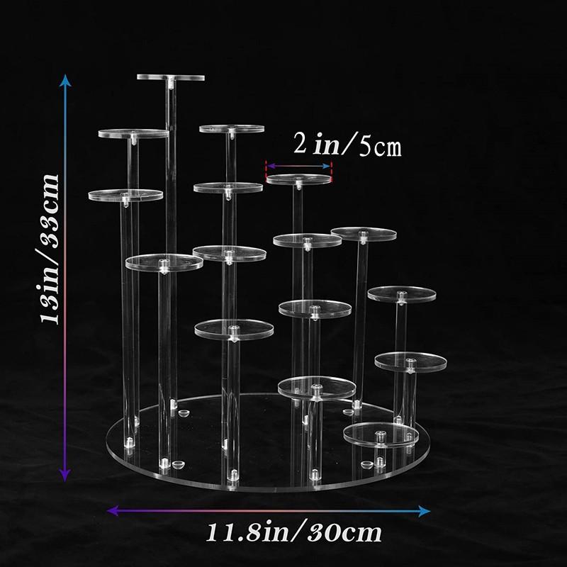 16 Tier Acrylic Cupcake Stand For Birthday Party Wedding Baby Shower Christmas Decoration Dessert Holder Cupcake Display Rack