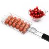 Barbecue Grilling Basket 6 Hot Dogs Metal Barbecue Sausage Rack Grill Mesh Clip Holder Picnic