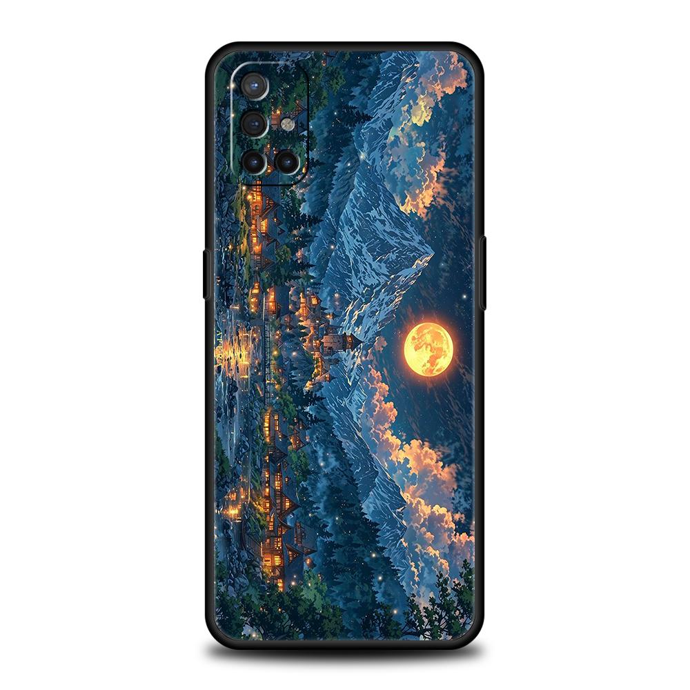 Phone Case For Oneplus 13R 12R 13 12 10T 10R Nord N100 N200 N10 10 9 9R 9RT CE 2 Z Pro Soft TPU Chinese Architecture Landscape