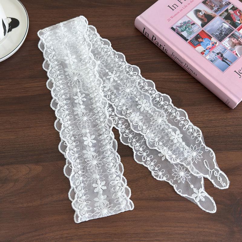 Sweet Versatile Narrow Long Scarf Solid Color Headbands For Women Girls  Floral Lace Scarf Long Ribbon Scarf Gifts