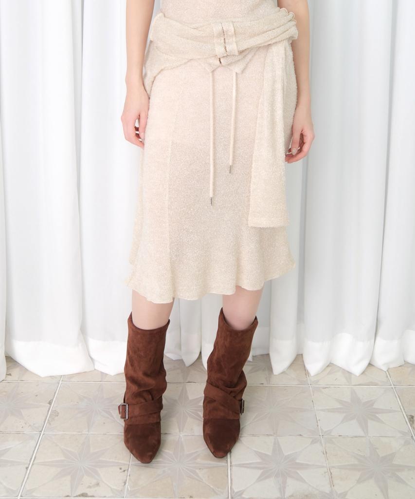 Lujeuseullibobeo Cloud Boucle Knit Skirt *Beige