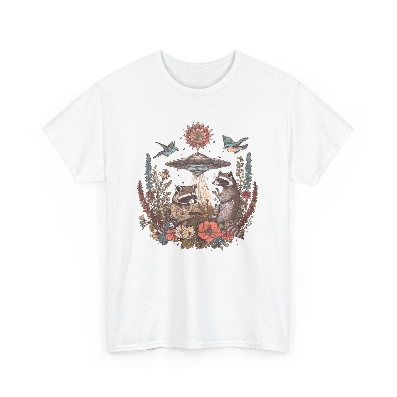 

Floral Alien Enthusiast T-Shirt | UFO Graphic Tee | Space Fashion Tee XL