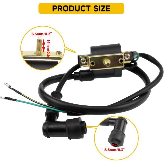 HIAORS Ignition Coil And A7TC Spark Plug For Coolster 125Cc 110Cc 90Cc 70Cc 50Cc Taotao DB10 Cheetah Roketa Baja Kazuma Meerkat 50 Falcon 90 Apollo