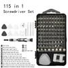 1PACK/115 in 1 Strong Magnetic Screwdriver Tool Set Mobile Phone Repair and Disassembly Tool Household Multifunctional Manual, Screw Batch Set