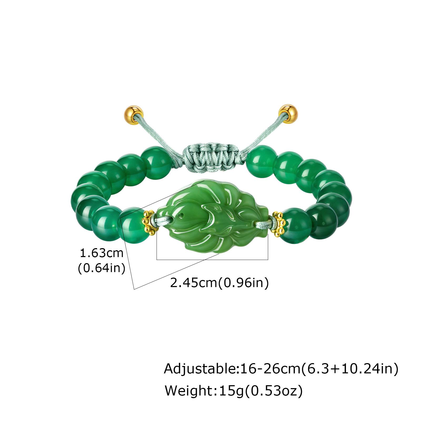 

Vnox Green Fox Emerald Ice Glass Beads Lucky Bracelet for Women Girl, Woven Hand Adjustable Bracelet Friendship Jewelry Gifts