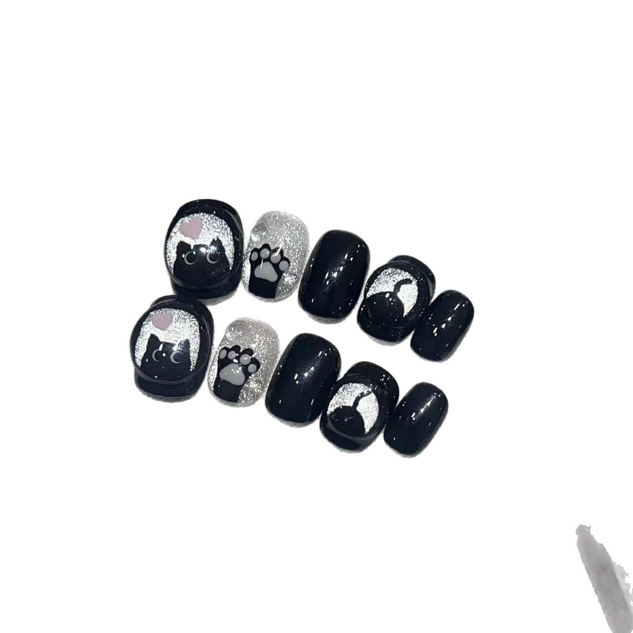 

Чистая ручная роспись Броня Короткий Ручная роспись Трехмерный Милый Кот Ins Стиль Патч для Нейл-арта Large L