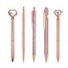 Metal Diamond Ballpoint Pen 5PCS Pens, with Sparkling Rhinestone Decor, Luxury Glitter Writing Smooth Press Mechanism Pen, for Kids Adults Stationery