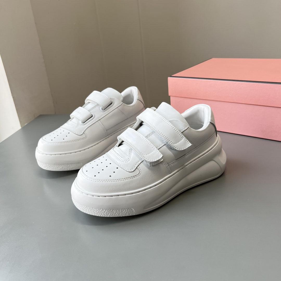 

Модные женские белые кроссовки на липучках - осень 2024 г., толстая подошва, увеличивающая рост, повседневная спортивная одежда 37 белый