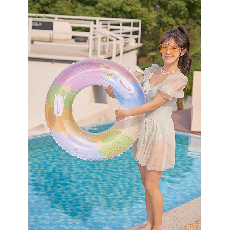 New Shiny Fashion Oil Painting Swim Ring For Kids And Adults Wholesale Water Sports Equipment