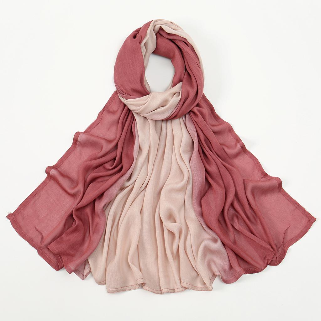 New Arrival Gradient Cotton Rayon Hijab Scarf For Women Muslim Hiabs Ombre Big Size Shalws Headscarf Wraps Headband Islam Turban