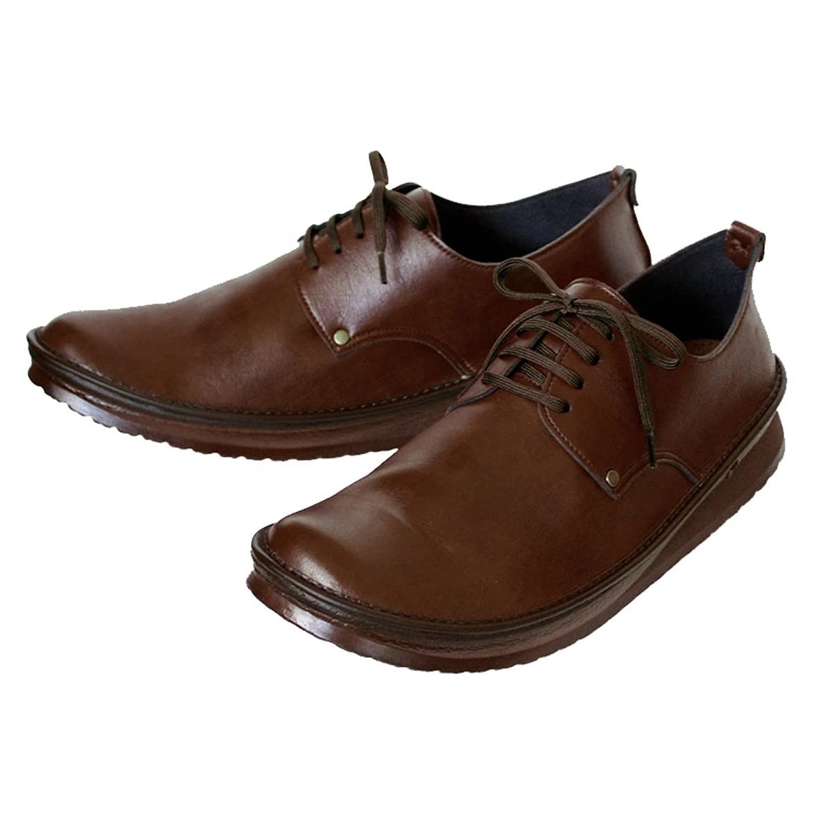 

[Belle & Sofa - Gentle Shoe Workshop] Men s Casual Leather Sneakers, Wide Fit, Lace-up Shoes, Comfortable Walking Shoes, Lightweight, Collapsible Heel