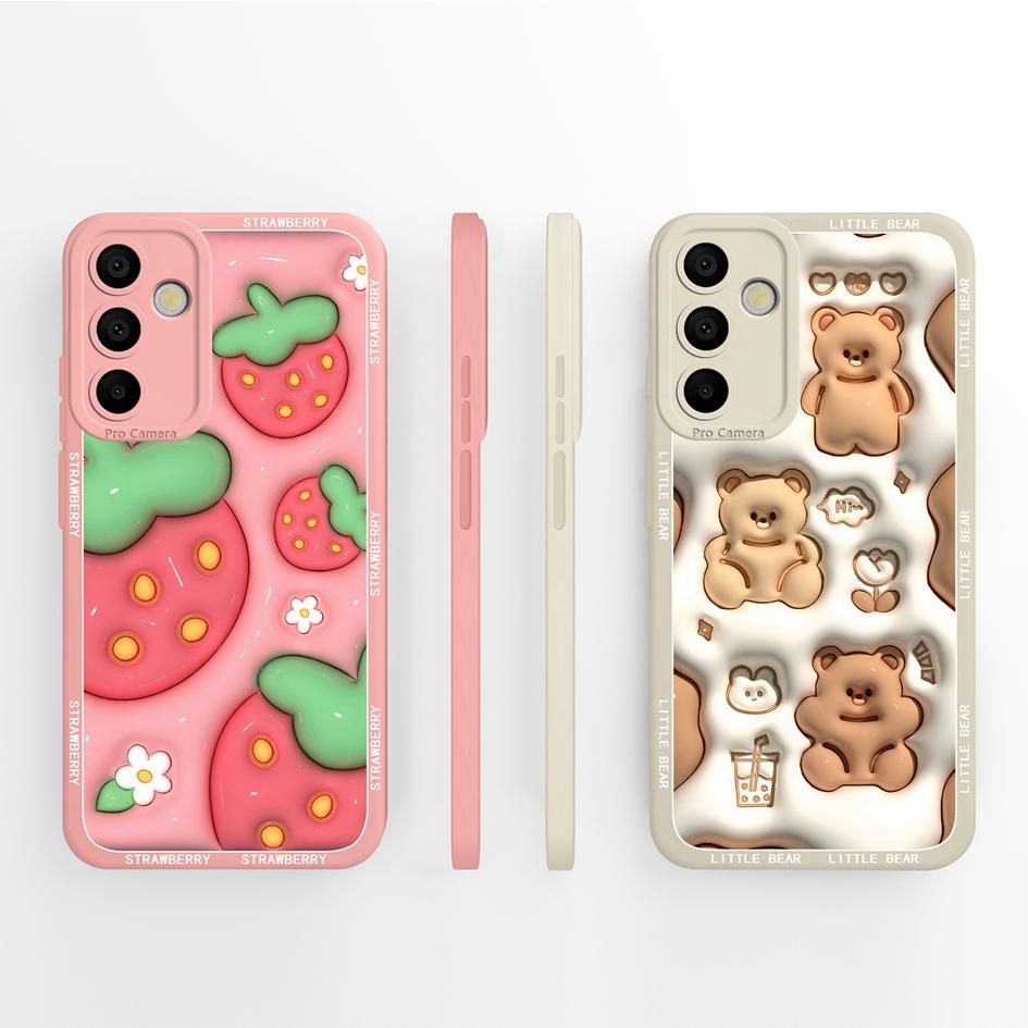 Phone Case For Samsung A15 A16 A26 A36 A56 M15 Fashion Aesthetic Butterfly Lightweight Soft Screen Protector Liquid Silicone Couples Cover For Samsung