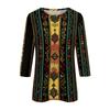 Ladies' Fashionable Casual Seven Quarter Sleeve Fashionable Printed Pullover Top