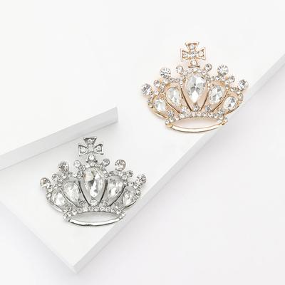 Hochwertige Legierung Strass Krone Brosche Exquisit und Vielseitig Damen Anzugmantel Korsage Schmucknadel