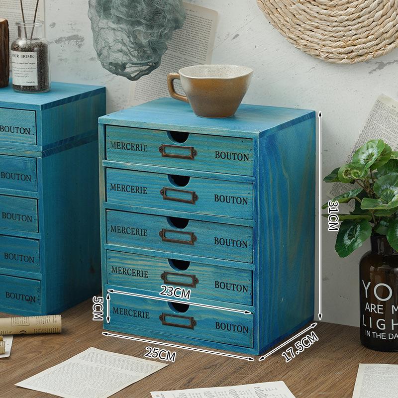 Wooden computer heightening rack office desktop storage organizing cabinet wooden box drawer cosmetic storage box wooden box