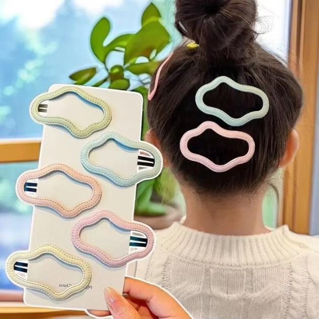 Polka Dot Leopard Print Leather Star Hair Clip - Cloud Cutout BB Clip for Side Bangs