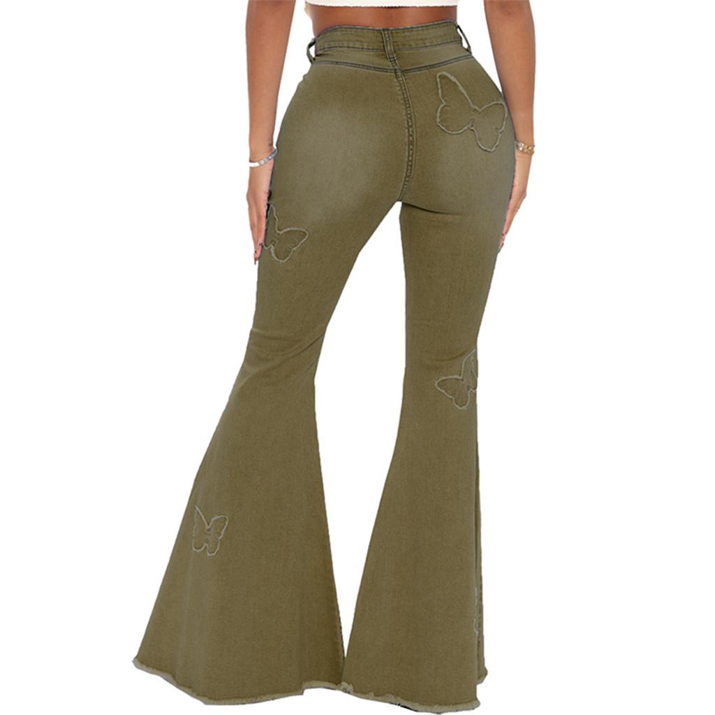 Women's High Waist Washed Women's Jeans Fashionable Versatile Straight Leg Pants